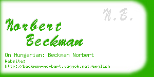 norbert beckman business card